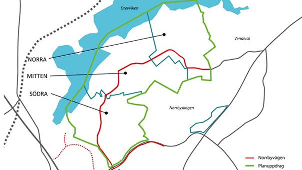 Karta som visar etappindelningen.