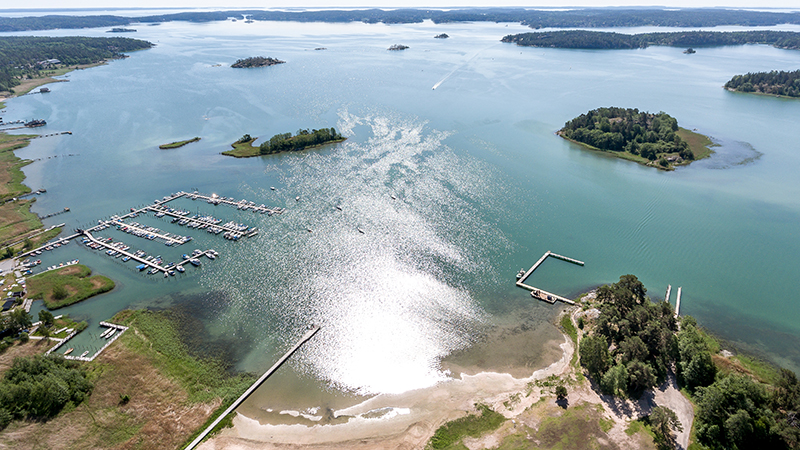 Flygbild av Östnorabadet