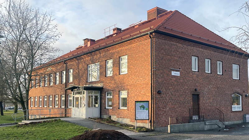 Hus i rött tegel