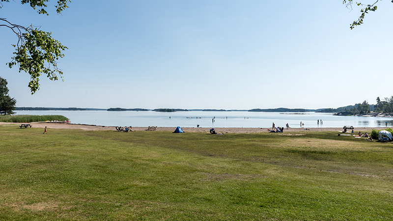 Vy över Gålö havsbad.